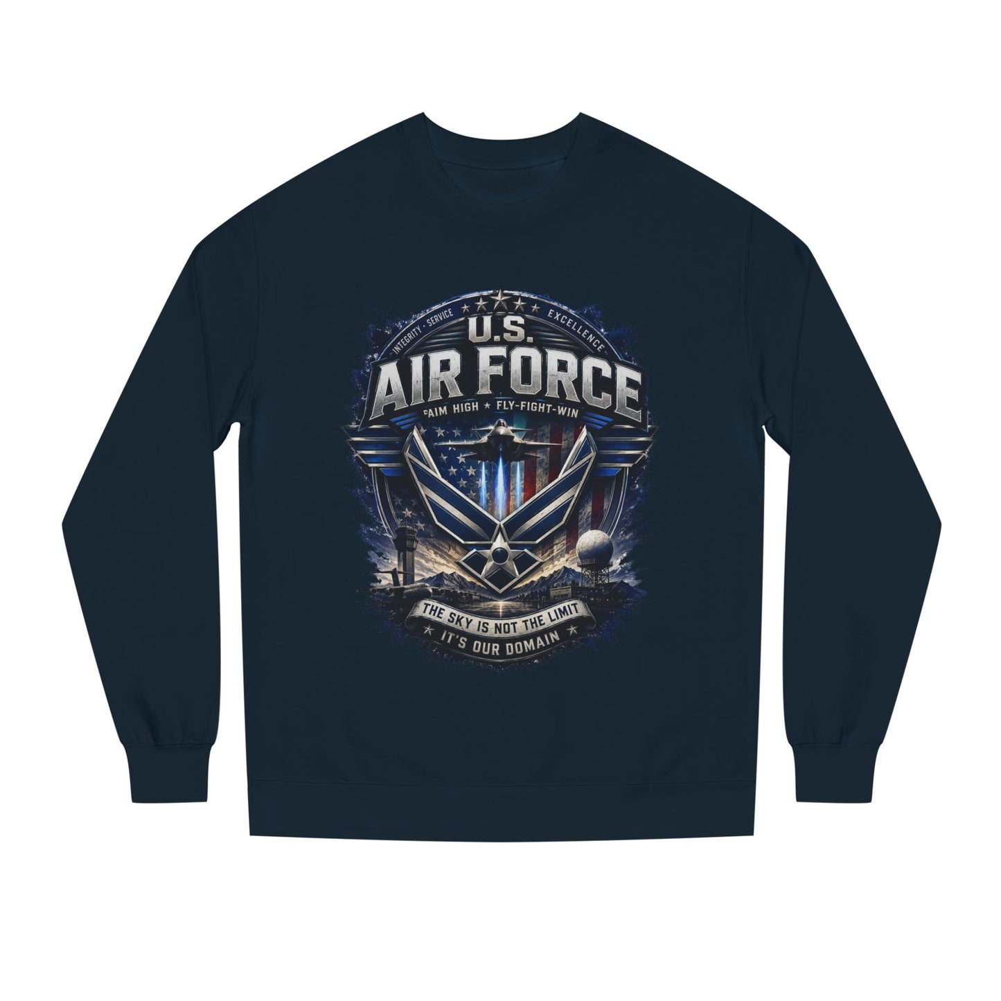 Air Force Crewneck Sweatshirt - U.S. Military Emblem Graphic