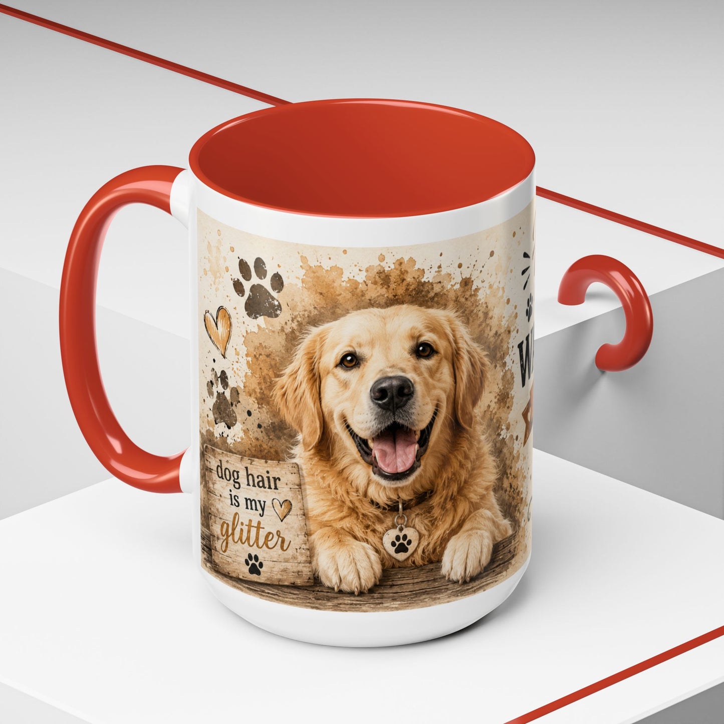Dog Lover Coffee Mug — "Happiness is a Wet Nose, Wagging Tail" Accent Mug