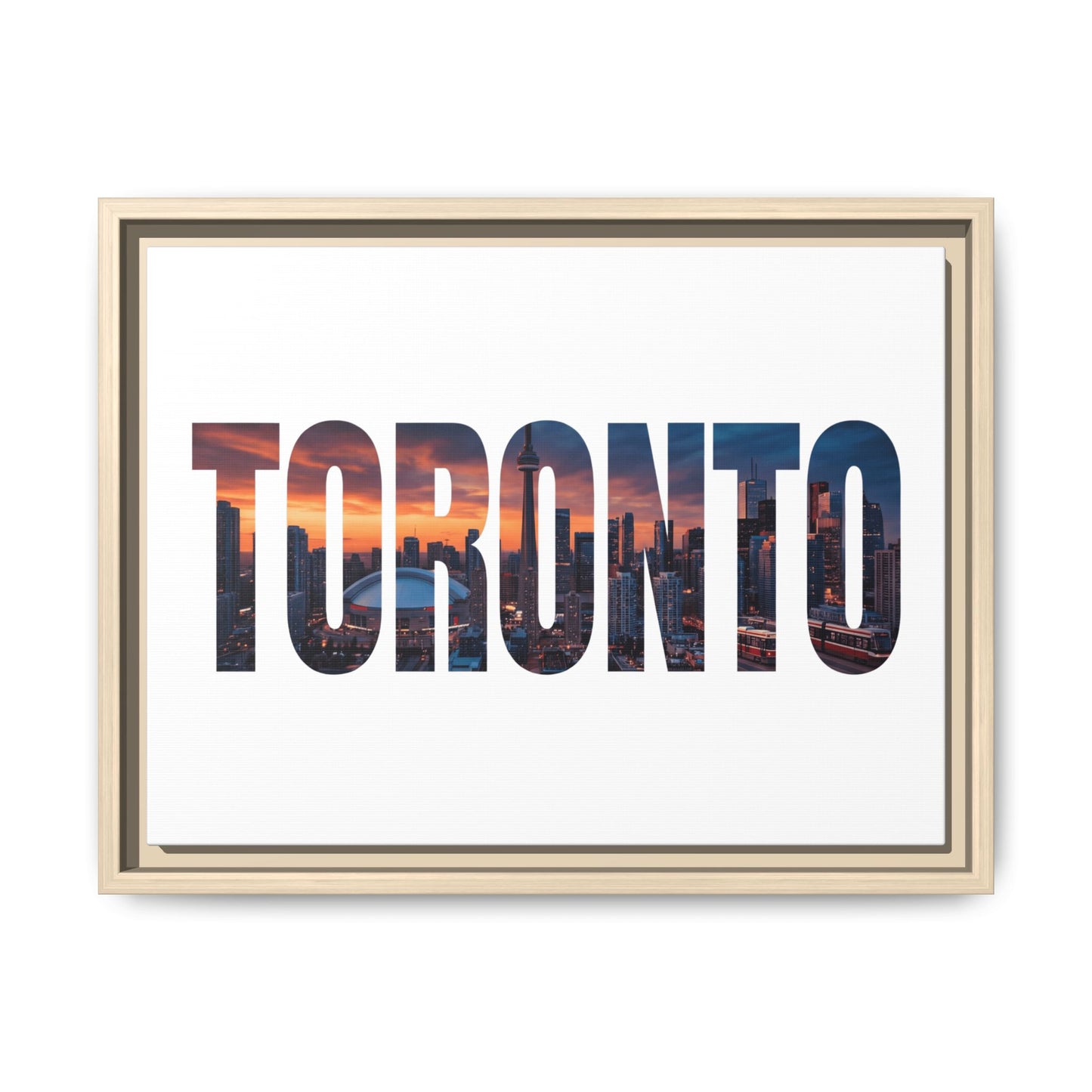 Toronto Cityscape Matte Canvas Framed Wall Art