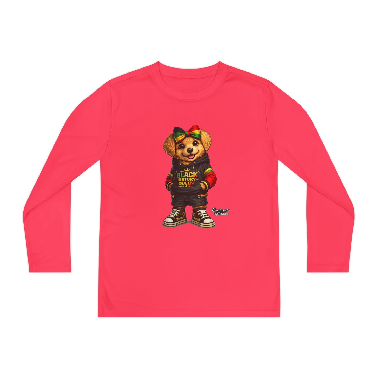 Youth Long Sleeve Tee — Rasta Bear 'Black History' Graphic