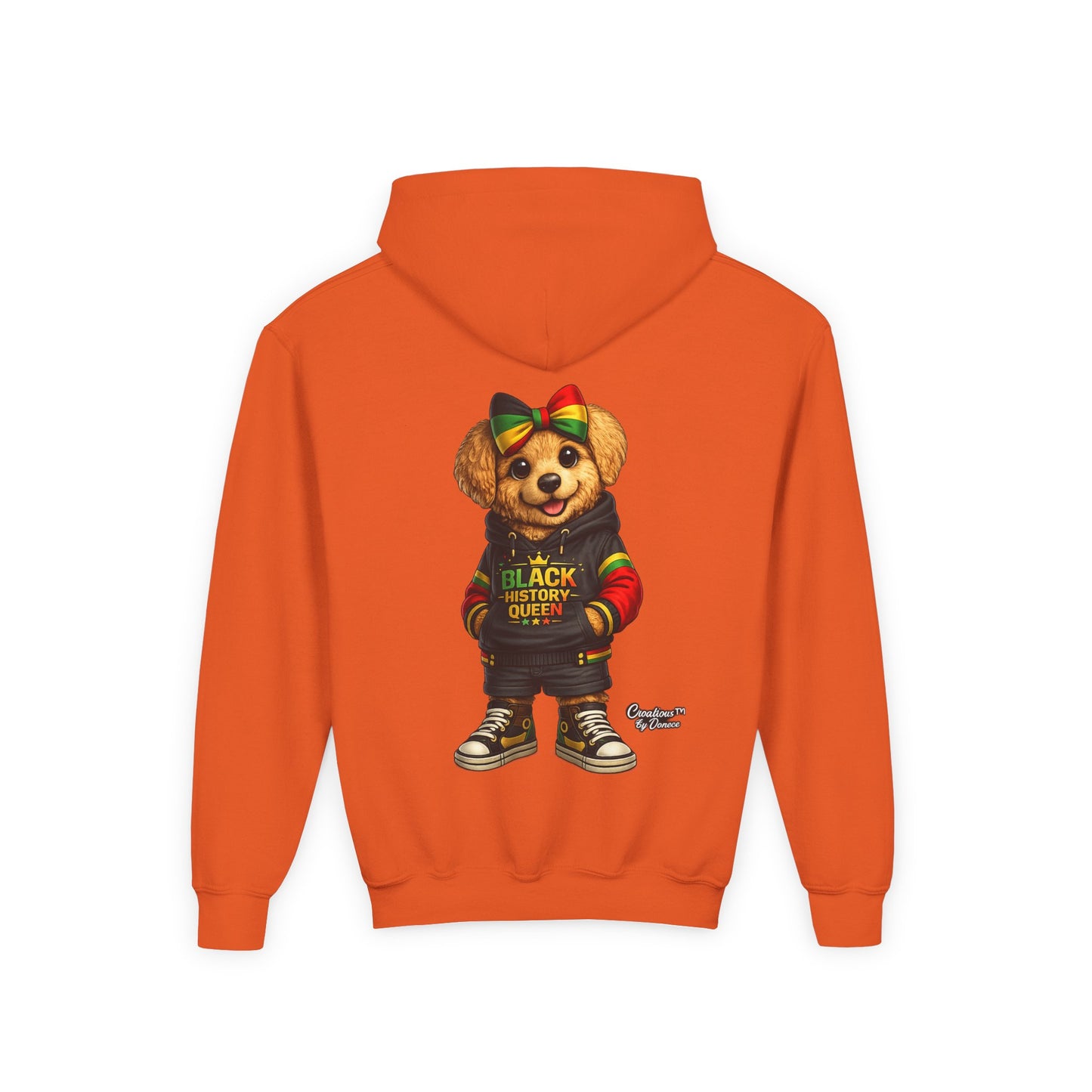 Youth Hoodie — Rasta Bear "Black History Greatness" Kids Pullover