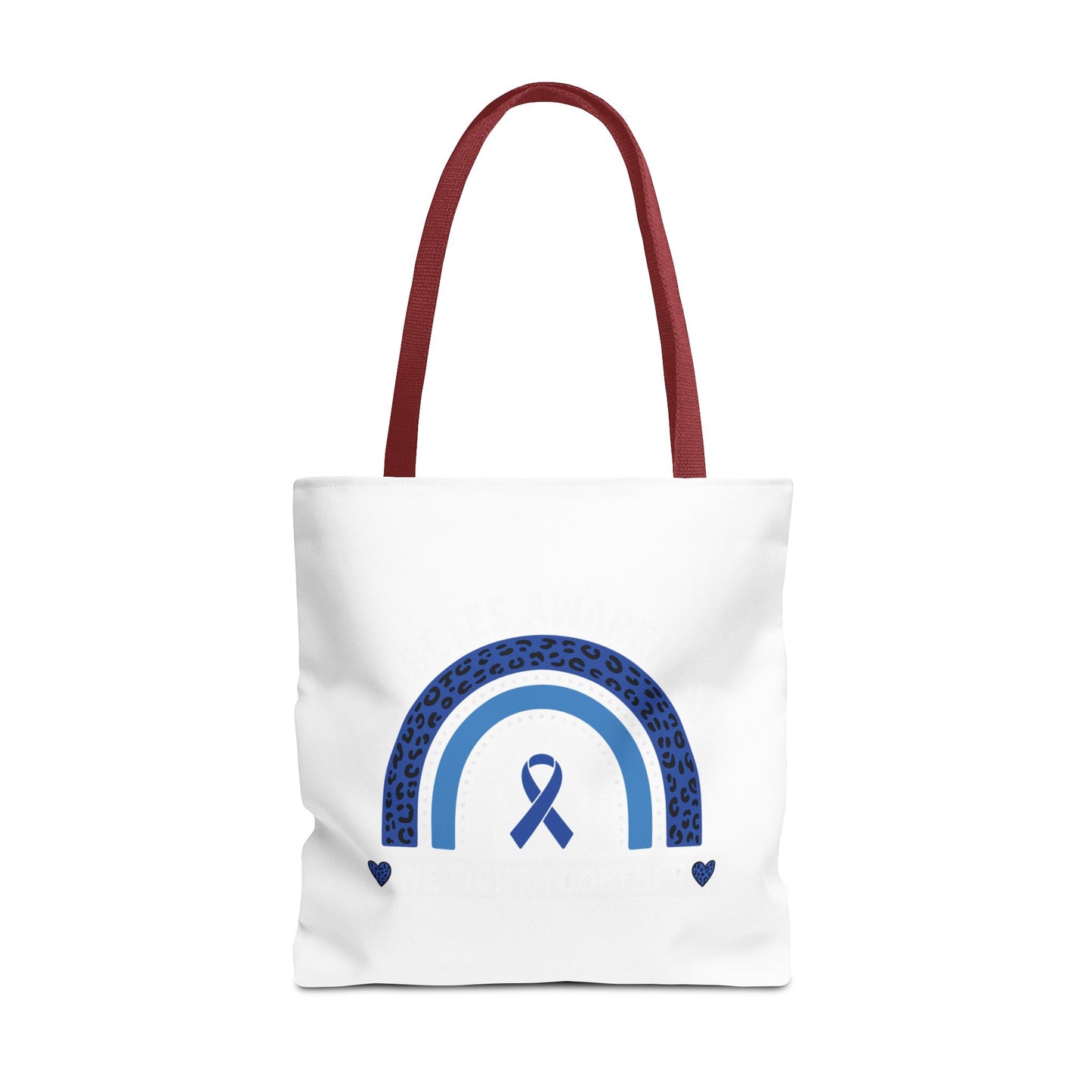 Blue Awareness Ribbon Rainbow Tote Bag – Support & Hope Everyday Tote