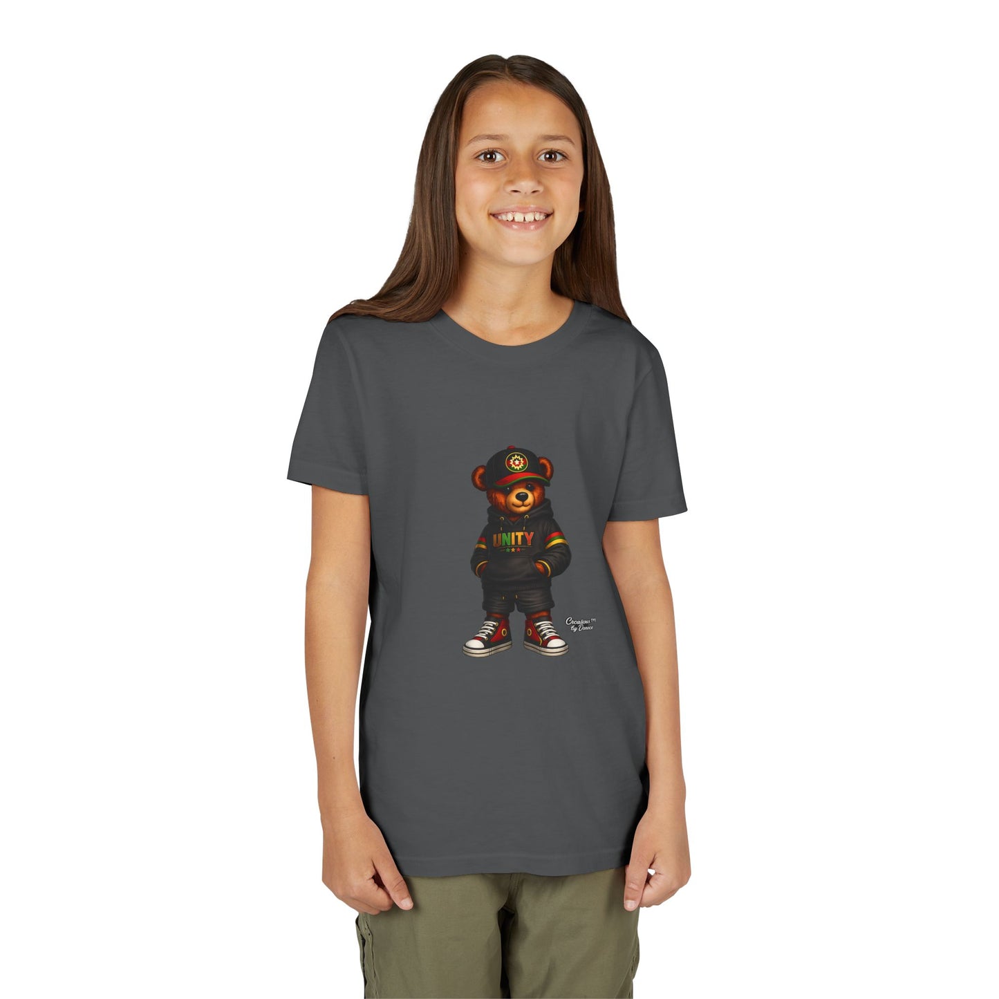 Youth T‑Shirt — Cool Bear Graphic Tee with 'UNITY' Hoodie Design