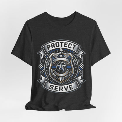 Protect & Serve T-Shirt — Police Badge Emblem Tee