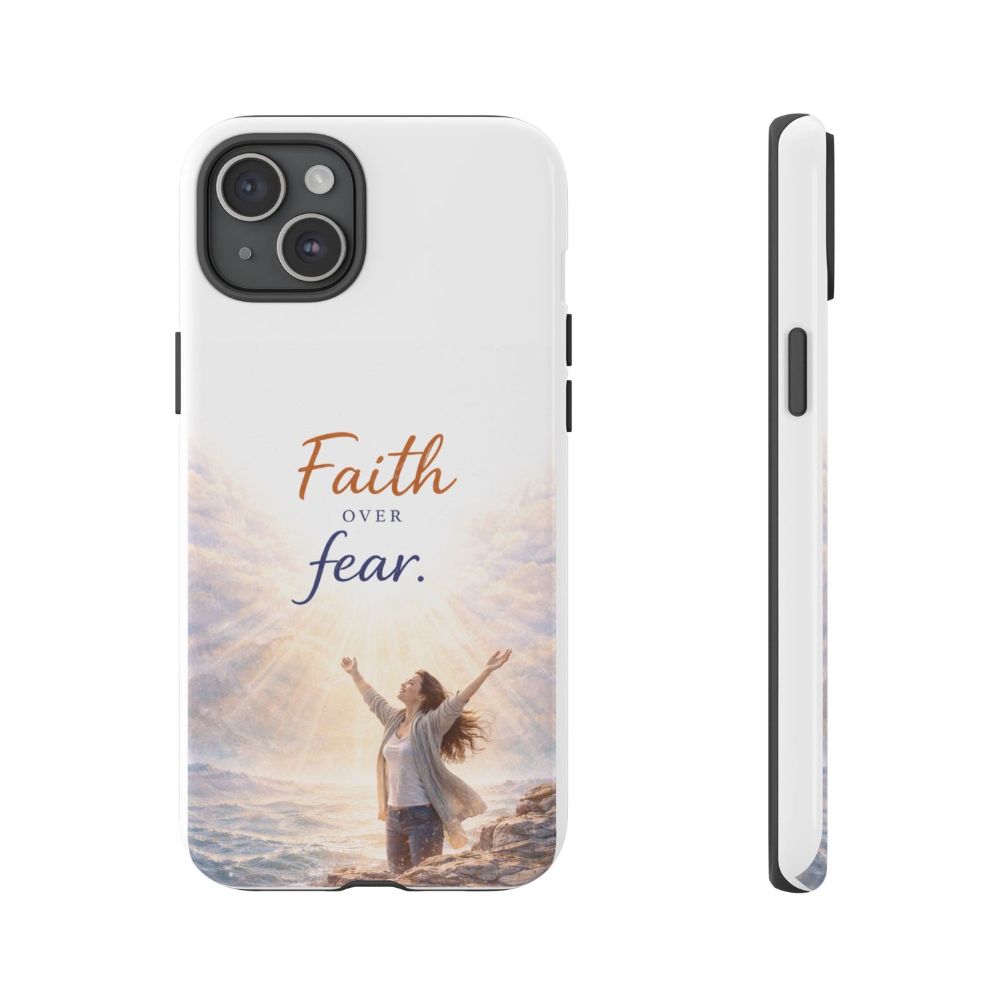 Faith Over Fear Phone Case — Inspirational Christian iPhone Cover