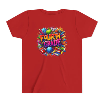 Fourth Grade Youth T‑Shirt – Colorful School Supplies Back to School Tee
