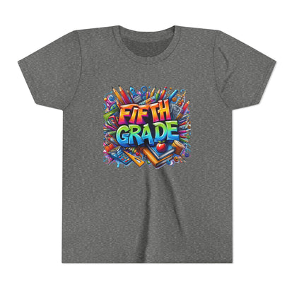 Fifth Grade Kid's Tee - Colorful School Supplies Back to School T-Shirt