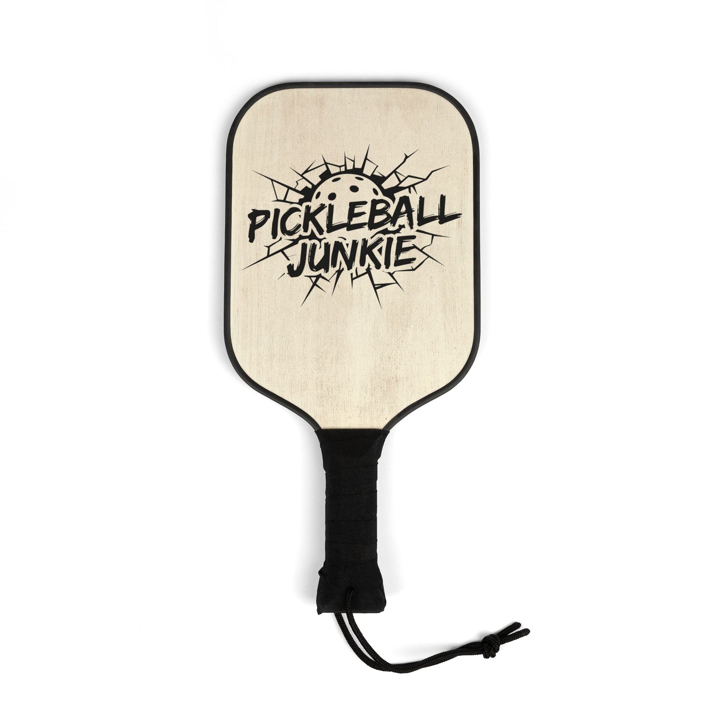 Pickleball Paddle Set — "Pickleball Junkie" Wooden Paddles with Balls