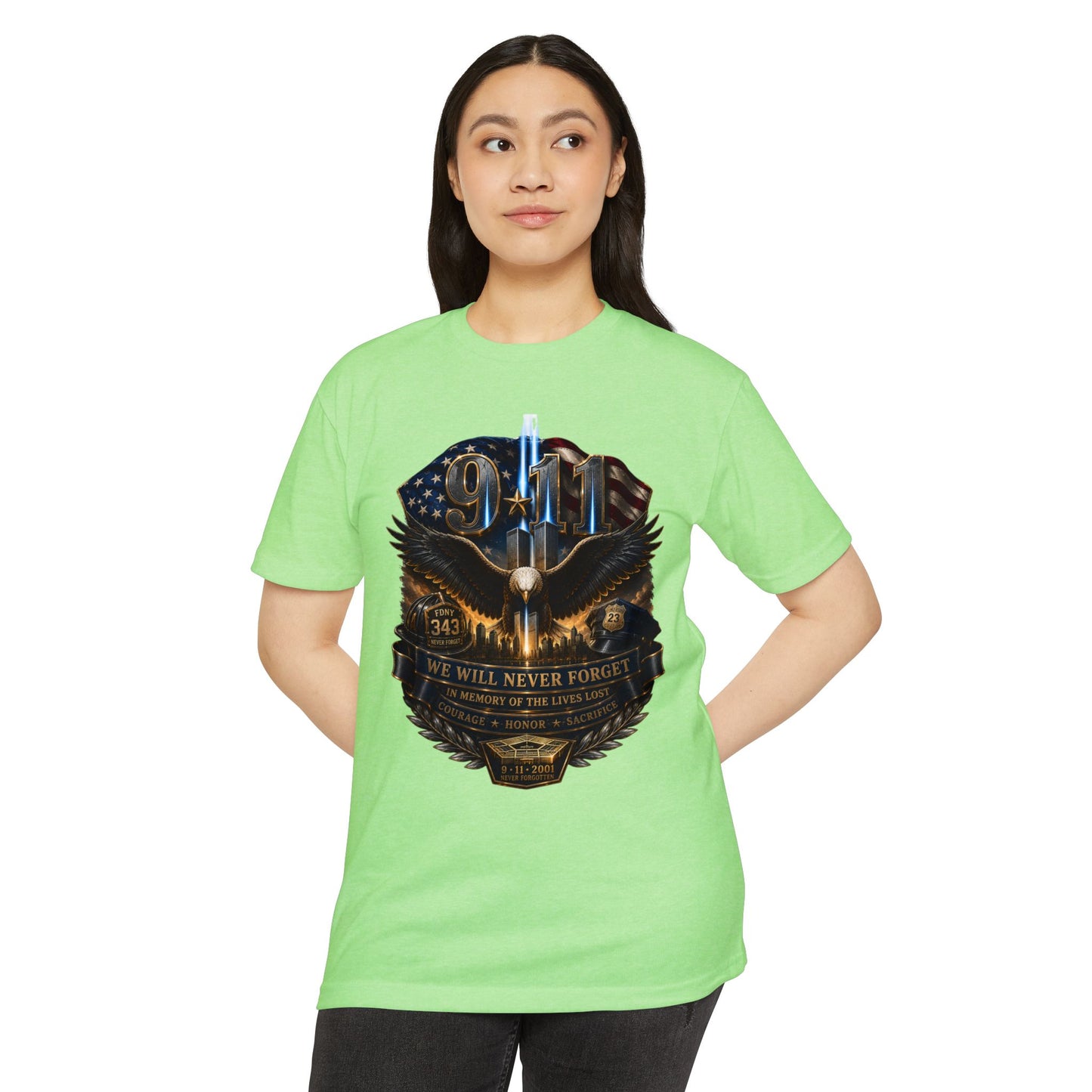 9/11 Remembrance T-Shirt — "We Will Never Forget" Tribute Tee
