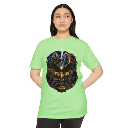 9/11 Remembrance T-Shirt — "We Will Never Forget" Tribute Tee