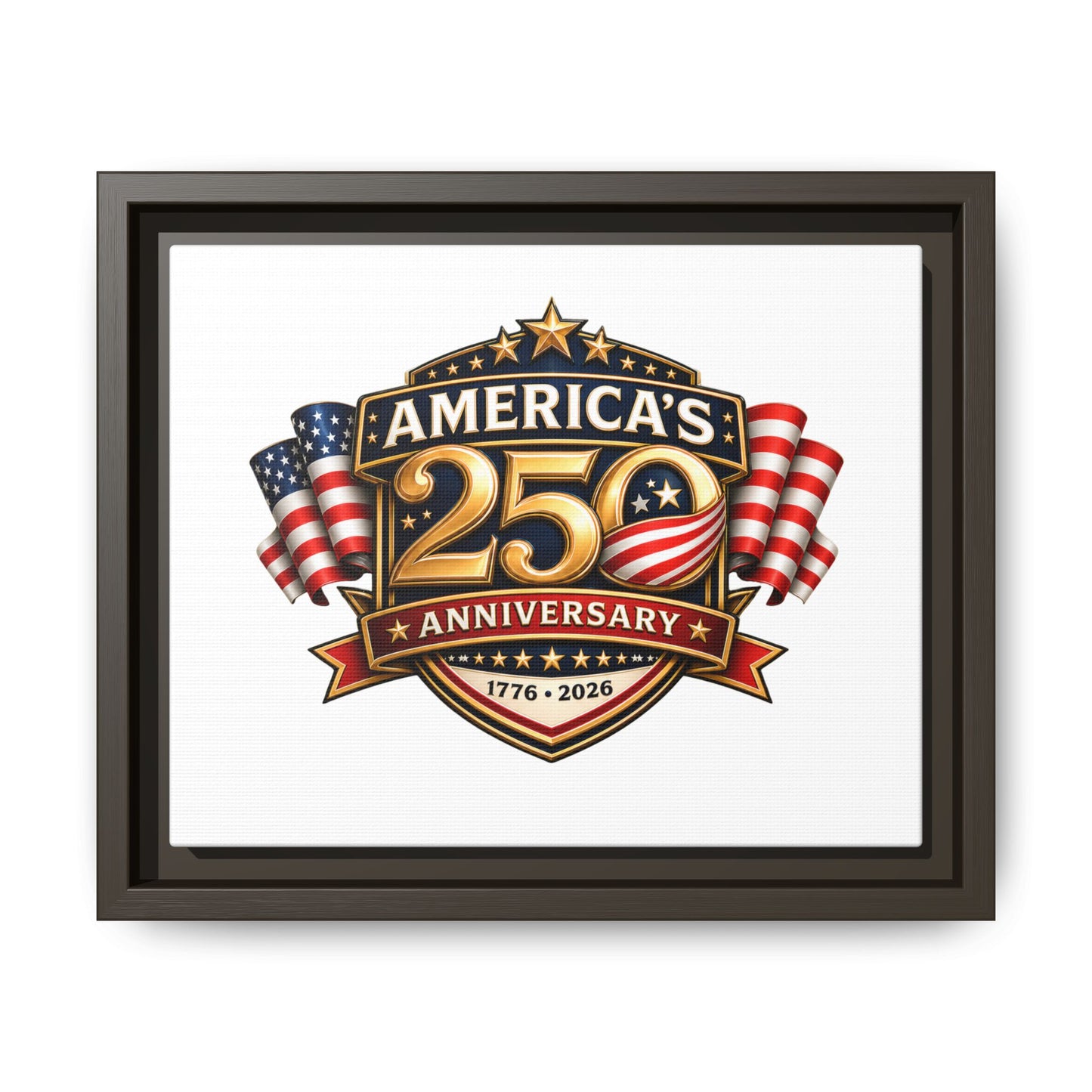America's 250th Anniversary Framed Matte Canvas - 1776–2026 Patriotic Wall Art