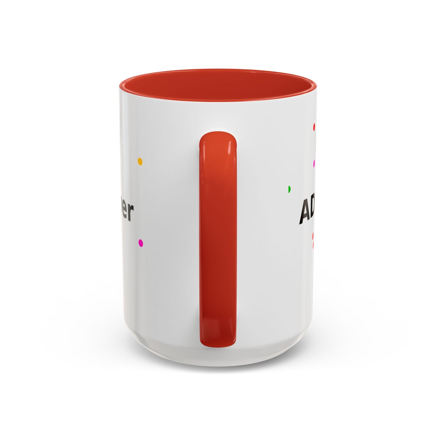 Accent Coffee Mug - "Coffee Is My Superpower" Funny Colorful Polka Dot Ceramic Mug (11/15oz)