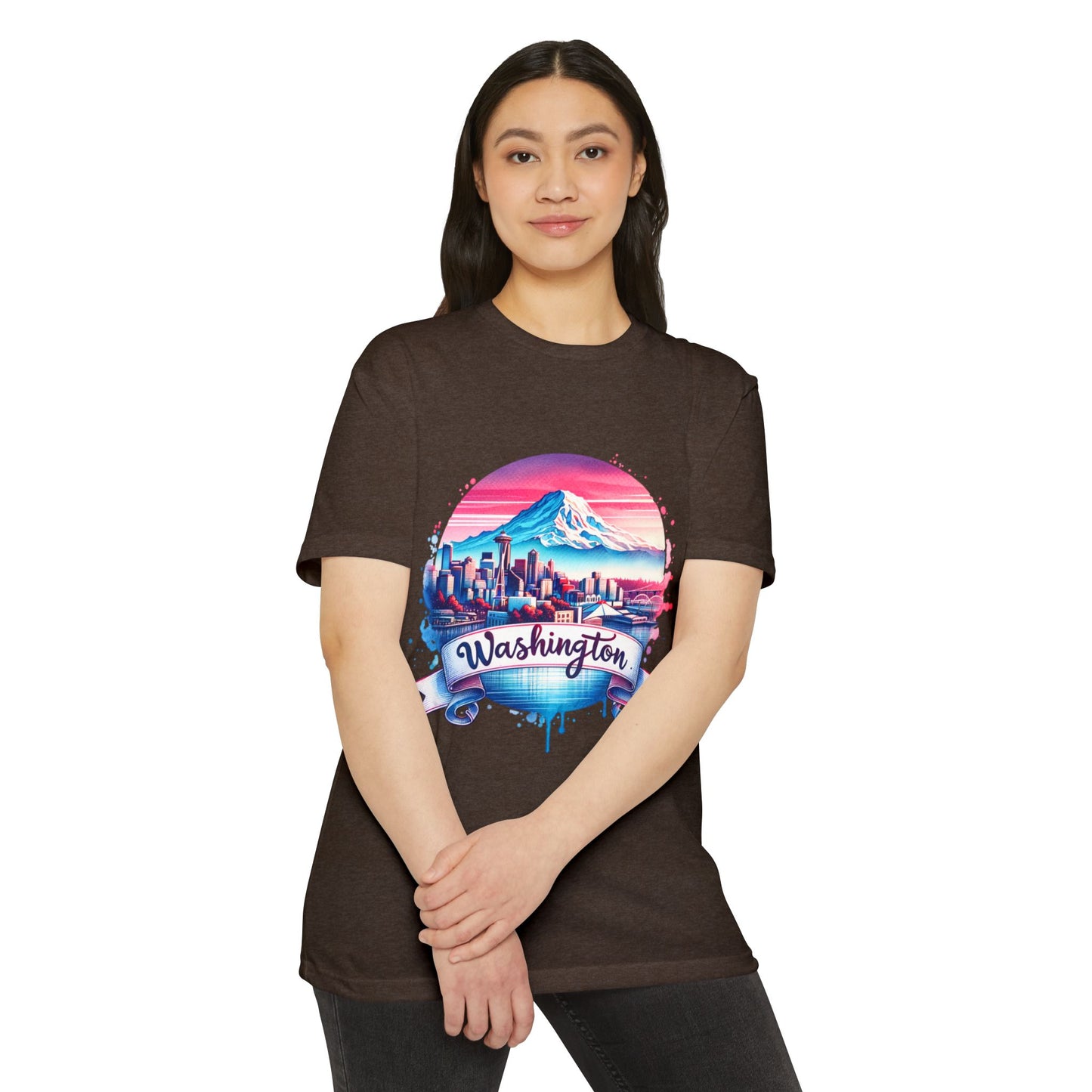 Washington Skyline T-Shirt — Retro Mountain & City Graphic Tee