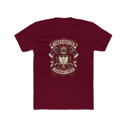 Firefighter Legendary Status T-Shirt — Vintage Fireman Helmet Graphic