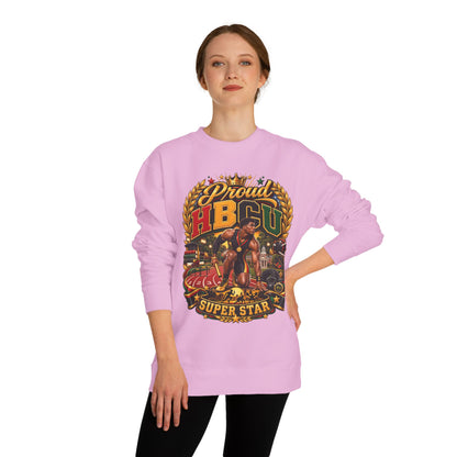 HBCU Proud Crewneck Sweatshirt — "Proud HBCU Super Star" Graphic