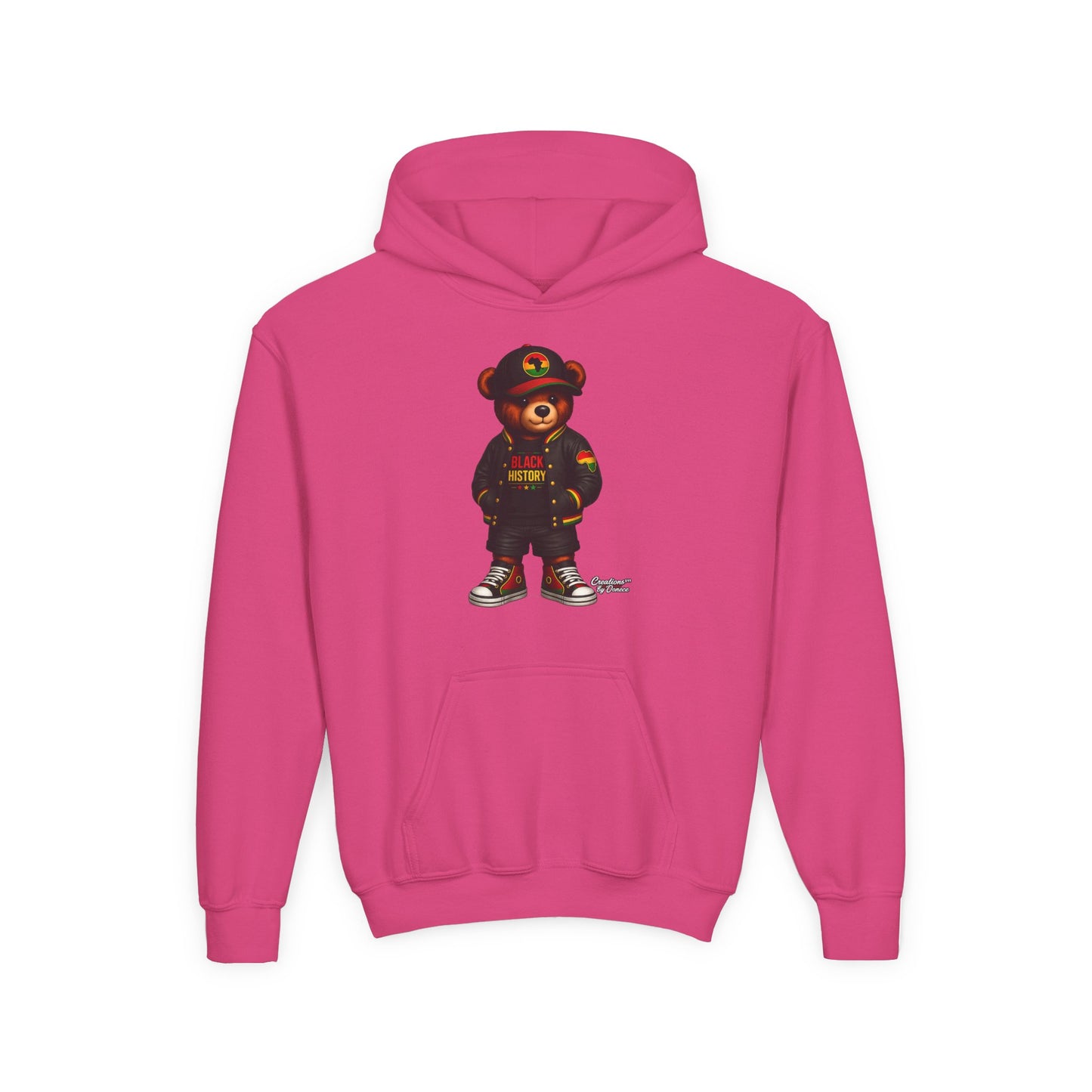 Youth Bear Hoodie — 'Follow Your History' Streetwear Kids Sweatshirt