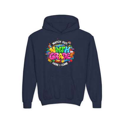 Kids' 4th Grade Hoodie – "Watch Out 4th Grade Here I Come" Colorful Back-to-School Sweatshirt
