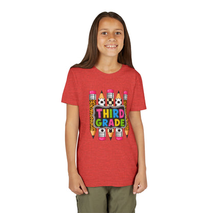 Third Grade Youth T-Shirt — Colorful Pencil Back-to-School Tee
