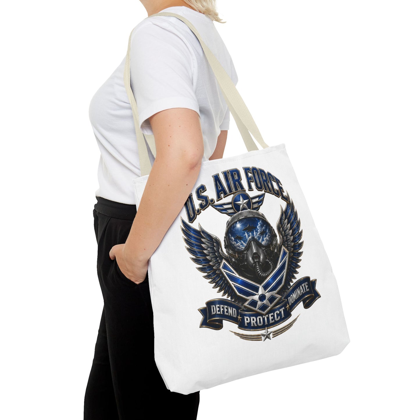 U.S. Air Force Emblem Tote Bag — Military Wings & Skull Design