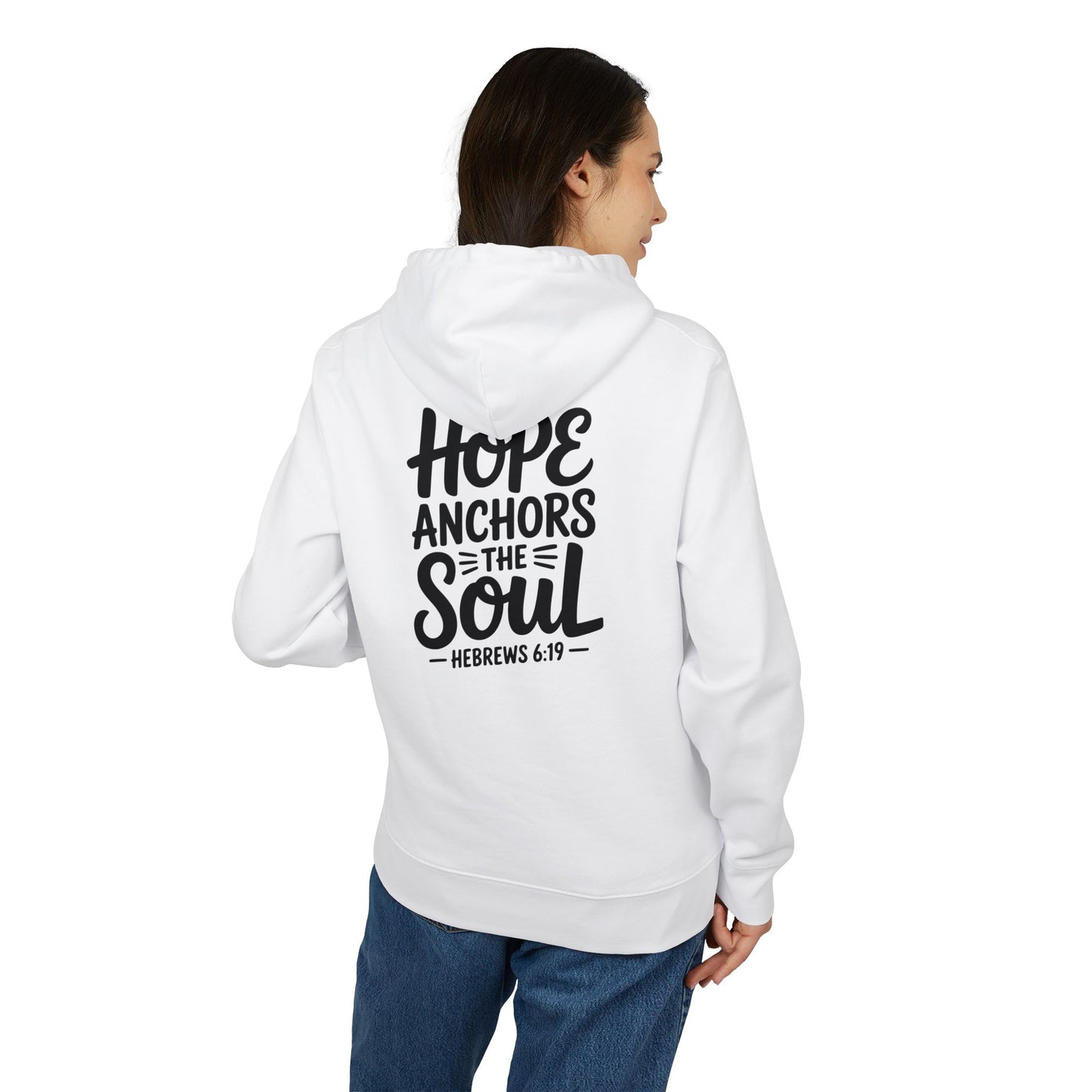 Hoodie — “Hope Anchors the Soul” Inspirational Bible Verse Hebrews 6:19 Pullover
