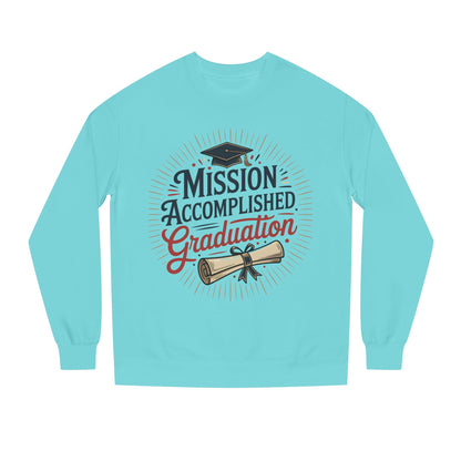 Graduation Sweatshirt "Mission Accomplished" - Grad Cap & Diploma Pullover