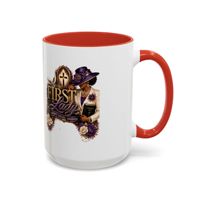 First Lady Church Coffee Mug — Elegant Purple Hat Gospel Tea Cup (11/15oz)
