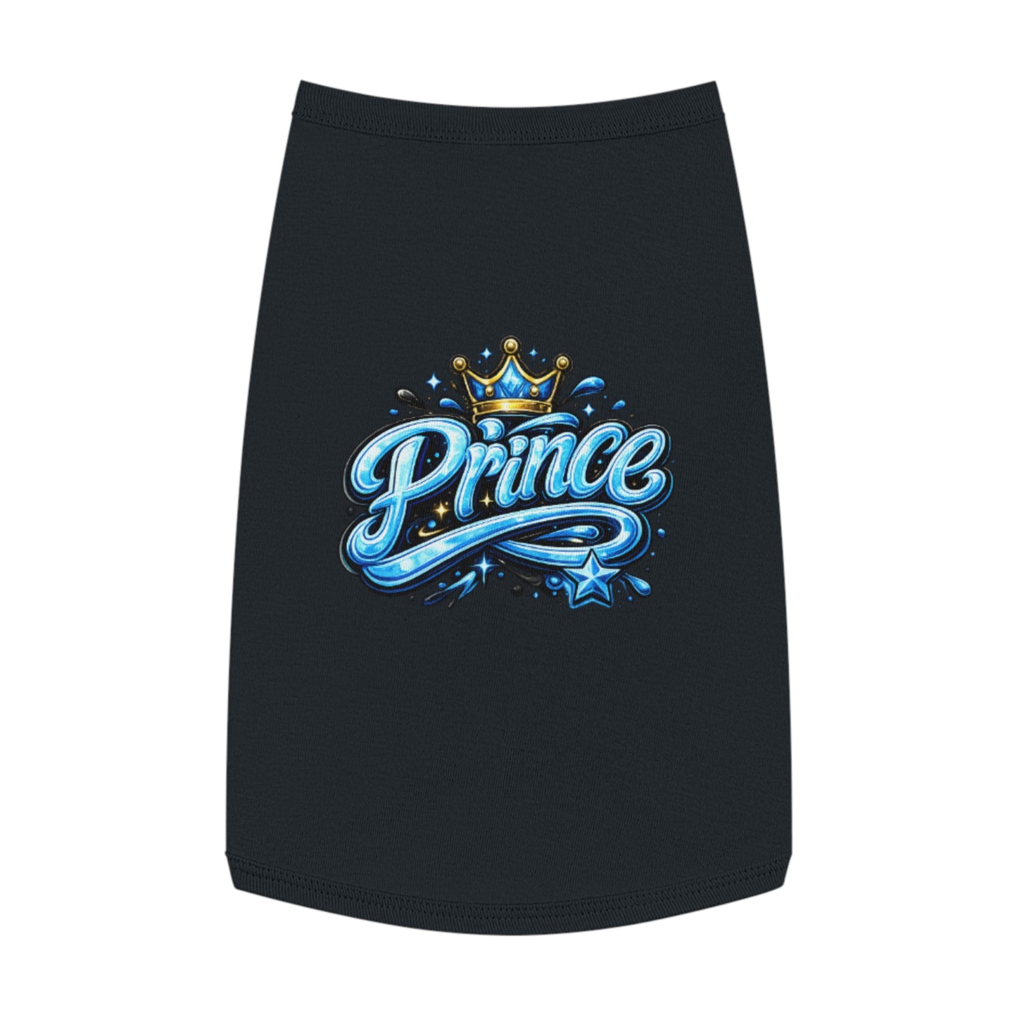 Prince Pet Tank Top — Blue Crown Graphic Dog Shirt