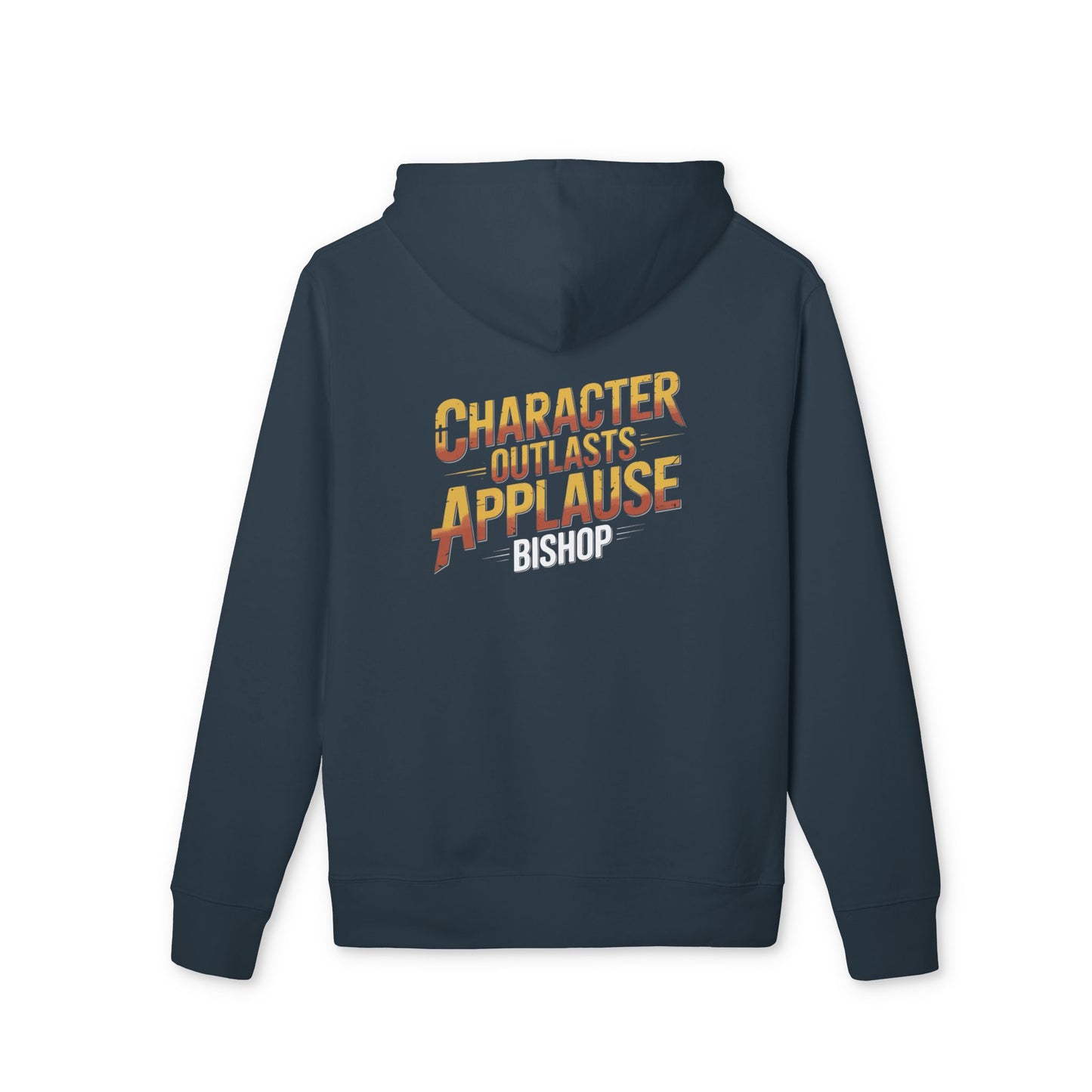 Hoodie — "Character Outlasts Applause" Retro Graphic Pullover