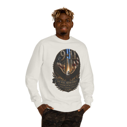 9/11 Memorial Sweatshirt — We Will Never Forget Tribute Crewneck