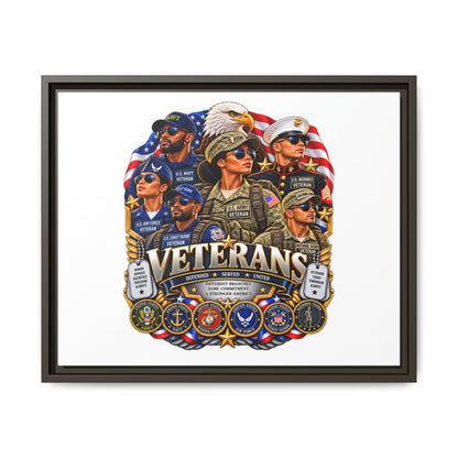 Veterans Tribute Matte Canvas Framed Wall Art