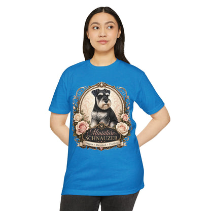 Miniature Schnauzer Floral Portrait T-Shirt