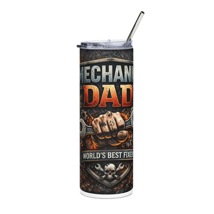 Mechanic Dad 20oz Stainless Steel Tumbler – World's Best Fixer Travel Cup