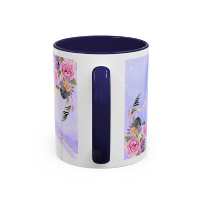 Mother Nutrition Facts Coffee Mug — Floral “Amazing Mom” 11/15oz Accent Mug