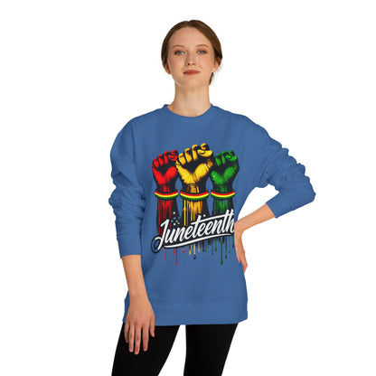 Juneteenth Fist Sweatshirt – Black Power Red Yellow Green Pride Crewneck
