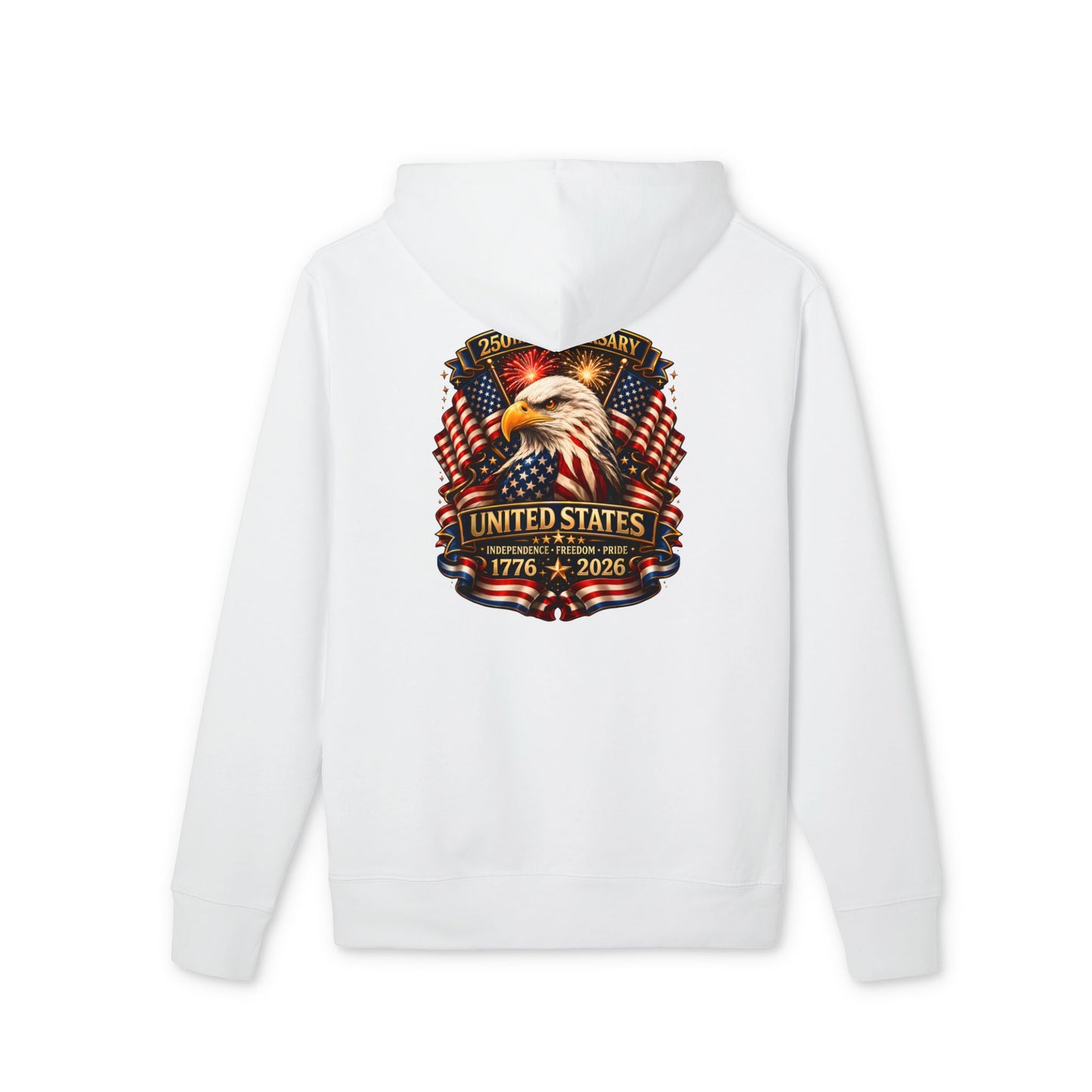 Patriotic Eagle Hoodie — United States 1776–2026 Flag Design