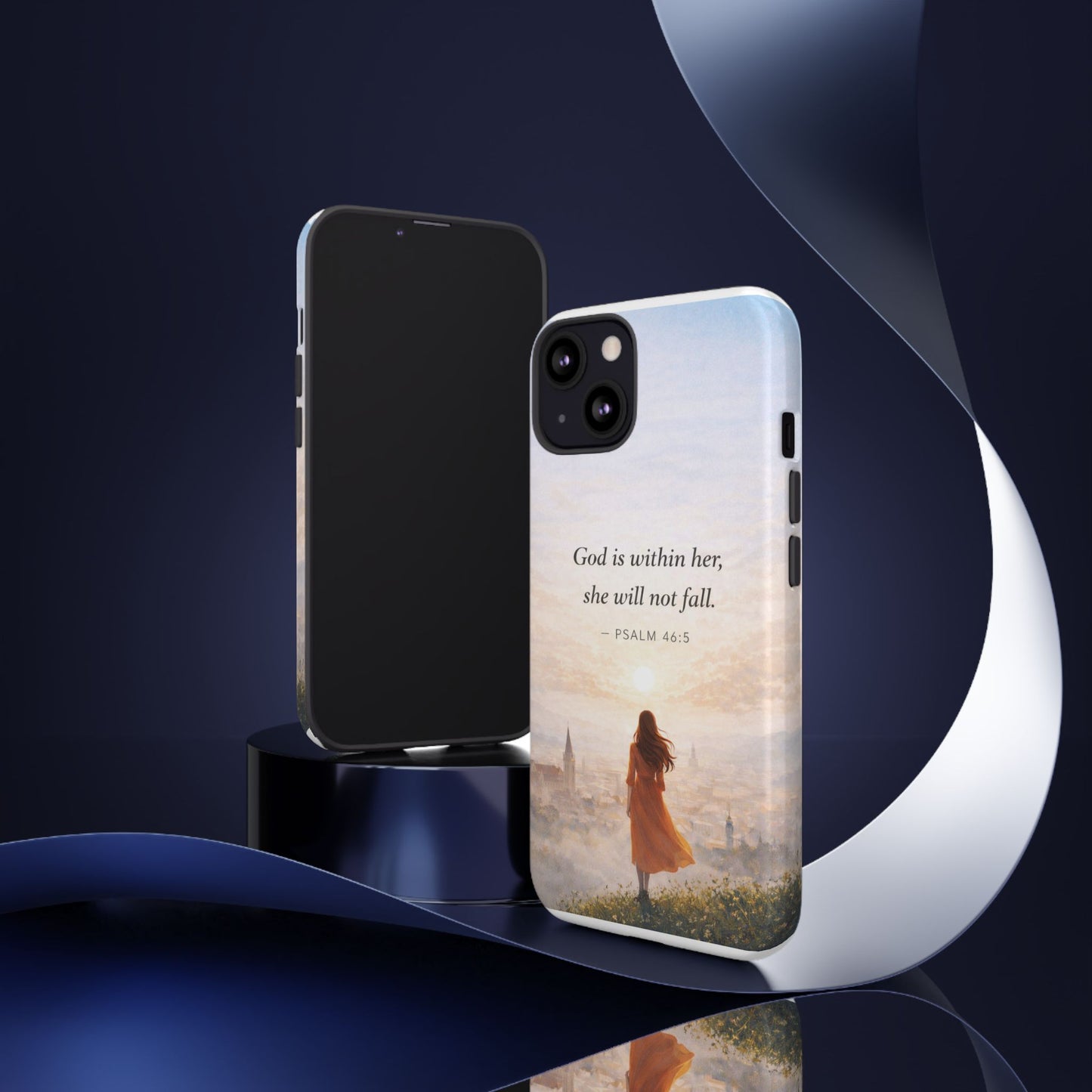 Inspirational Psalm 46:5 Phone Case — 'God is within her, she will not fall' Christian Phone Cover