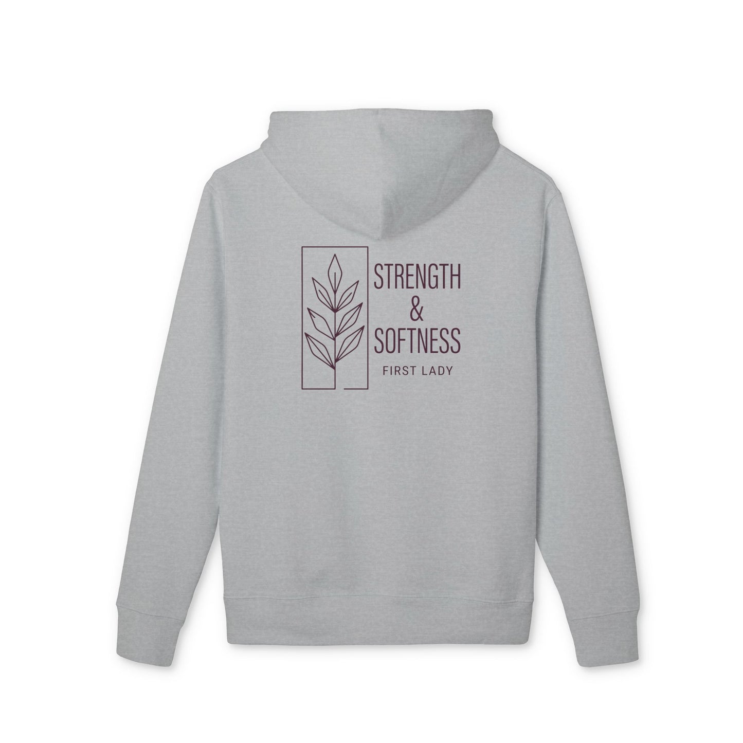 Strength & Softness Hoodie — Minimal Floral Graphic Pullover ("Strength & Softness")