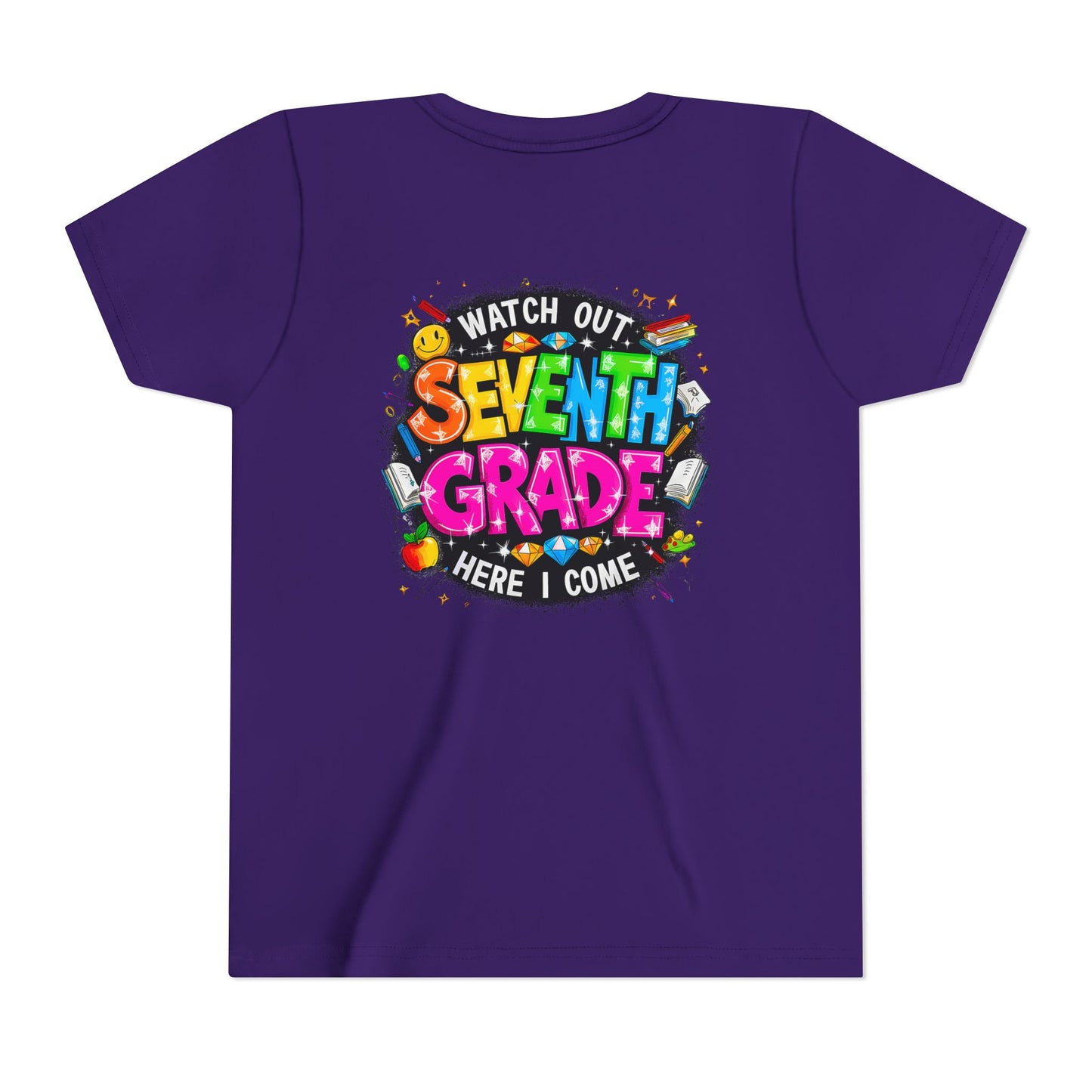 Seventh Grade Kids T-Shirt – “Watch Out Seventh Grade Here I Come” Back-to-School Tee