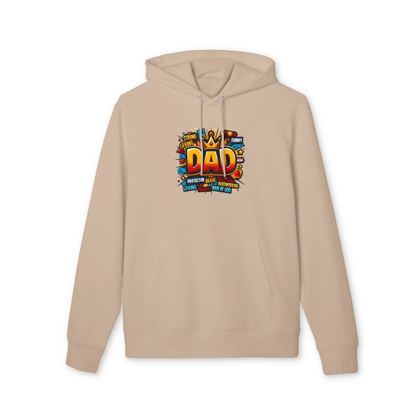 Dad Graphic Hoodie – Colorful ‘DAD’ Crown Design, Funny Loving Protector Gift for Father’s Day