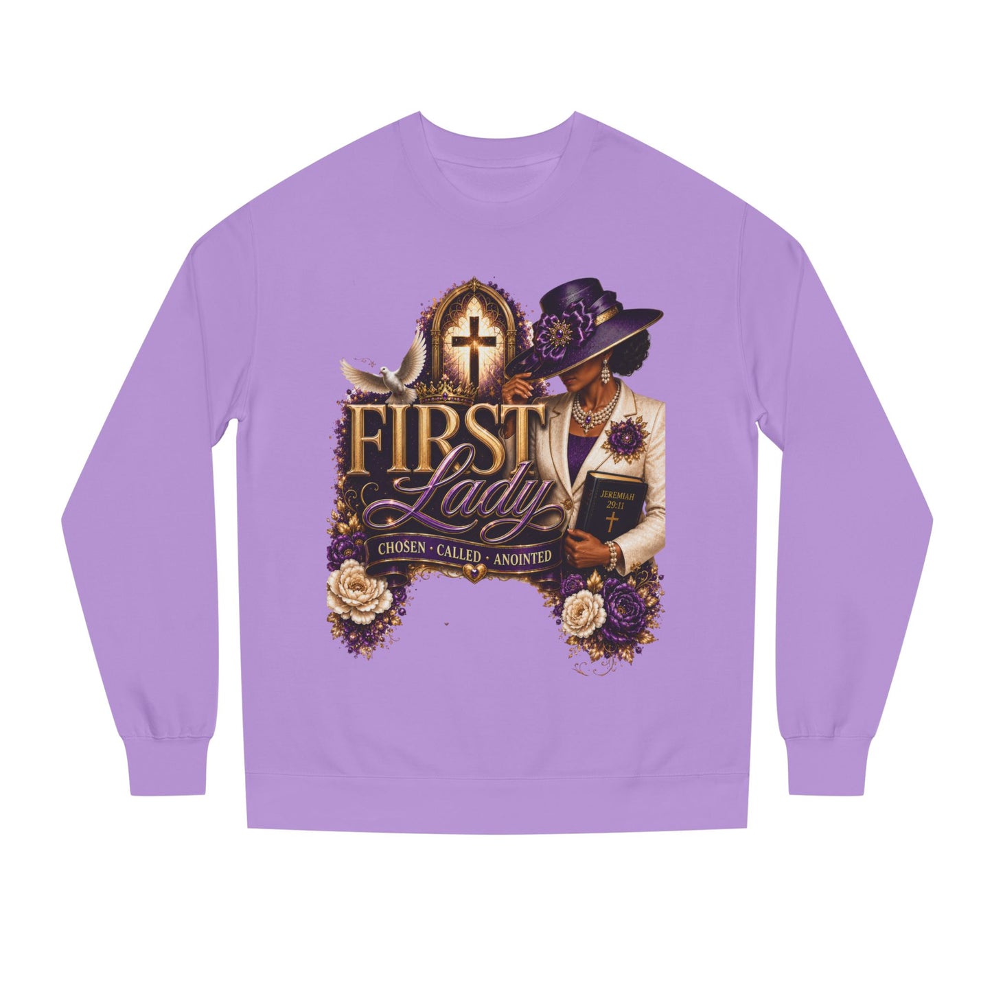 First Lady Church Sweatshirt – Christian Women’s Faith Graphic Crewneck