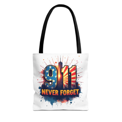 9/11 Never Forget Tote Bag — Patriotic Memorial Tribute Tote