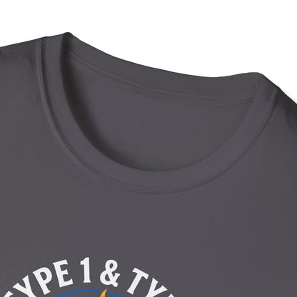 Type 1 & Type 2 Find a Cure Diabetes Awareness T-Shirt