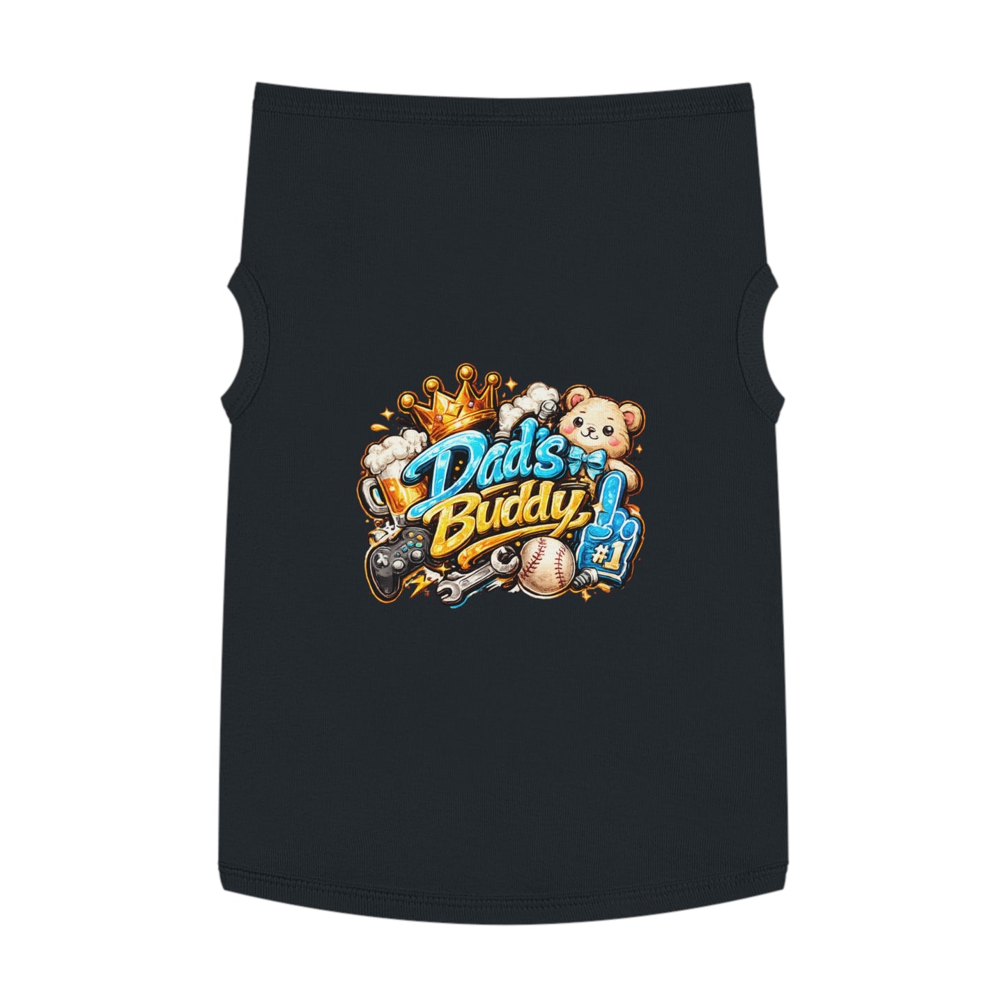 Dad's Buddy Pet Tank Top — Cute Teddy, Sports & Gamer Graphic Dog Shirt