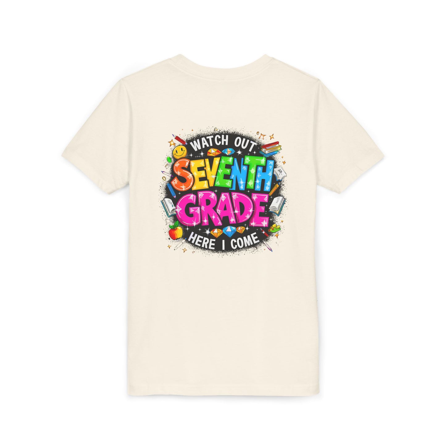 Seventh Grade Kids T‑Shirt — "Watch Out Seventh Grade Here I Come" Back‑to‑School Tee