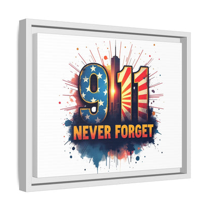 Framed Canvas Wall Art — “9·11 Never Forget” Memorial Print