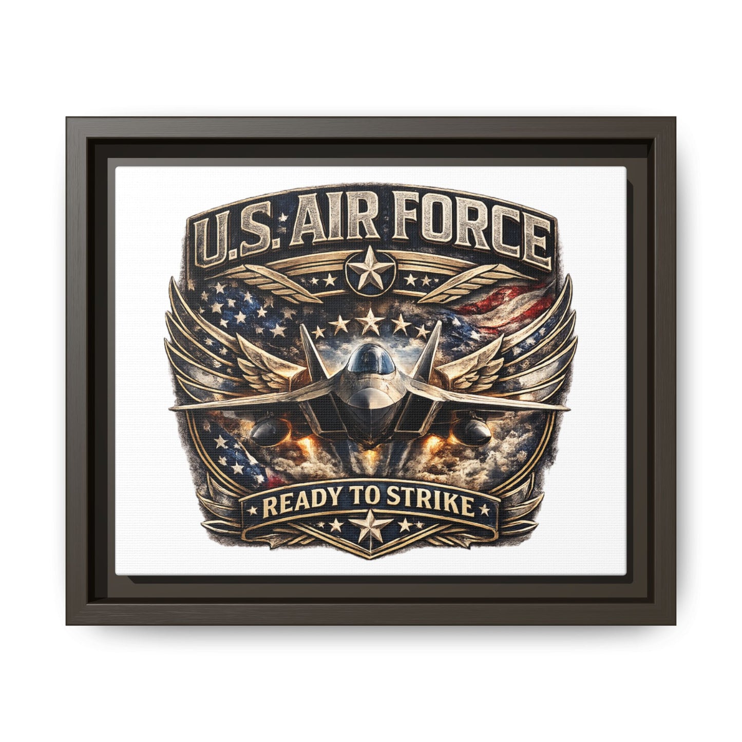 U.S. Air Force Framed Canvas Print – "Ready to Strike" Military Wall Art
