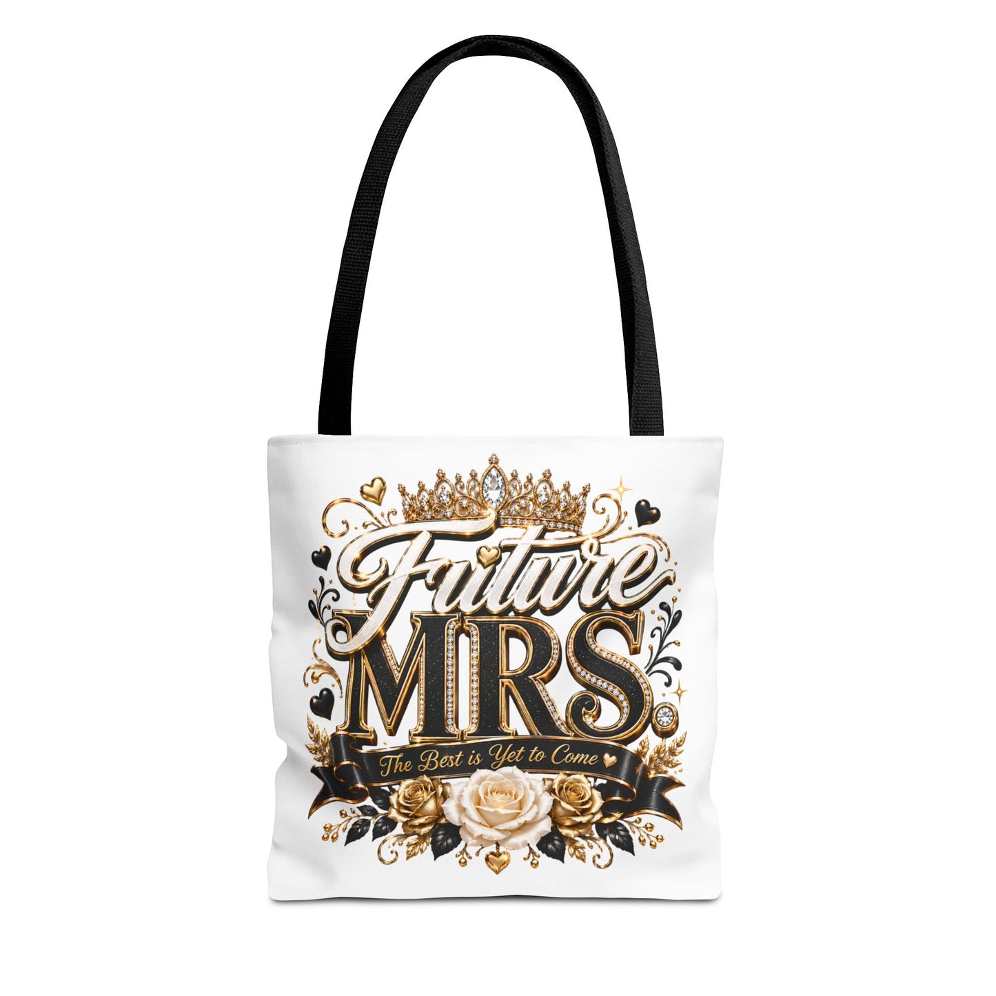 Future Mrs. Tote Bag — Bridal Bachelorette Gift Bag with Gold Crown Design