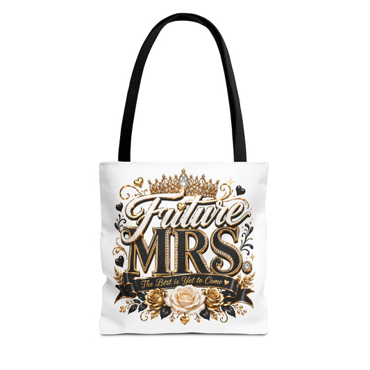 Future Mrs. Tote Bag — Bridal Bachelorette Gift Bag with Gold Crown Design