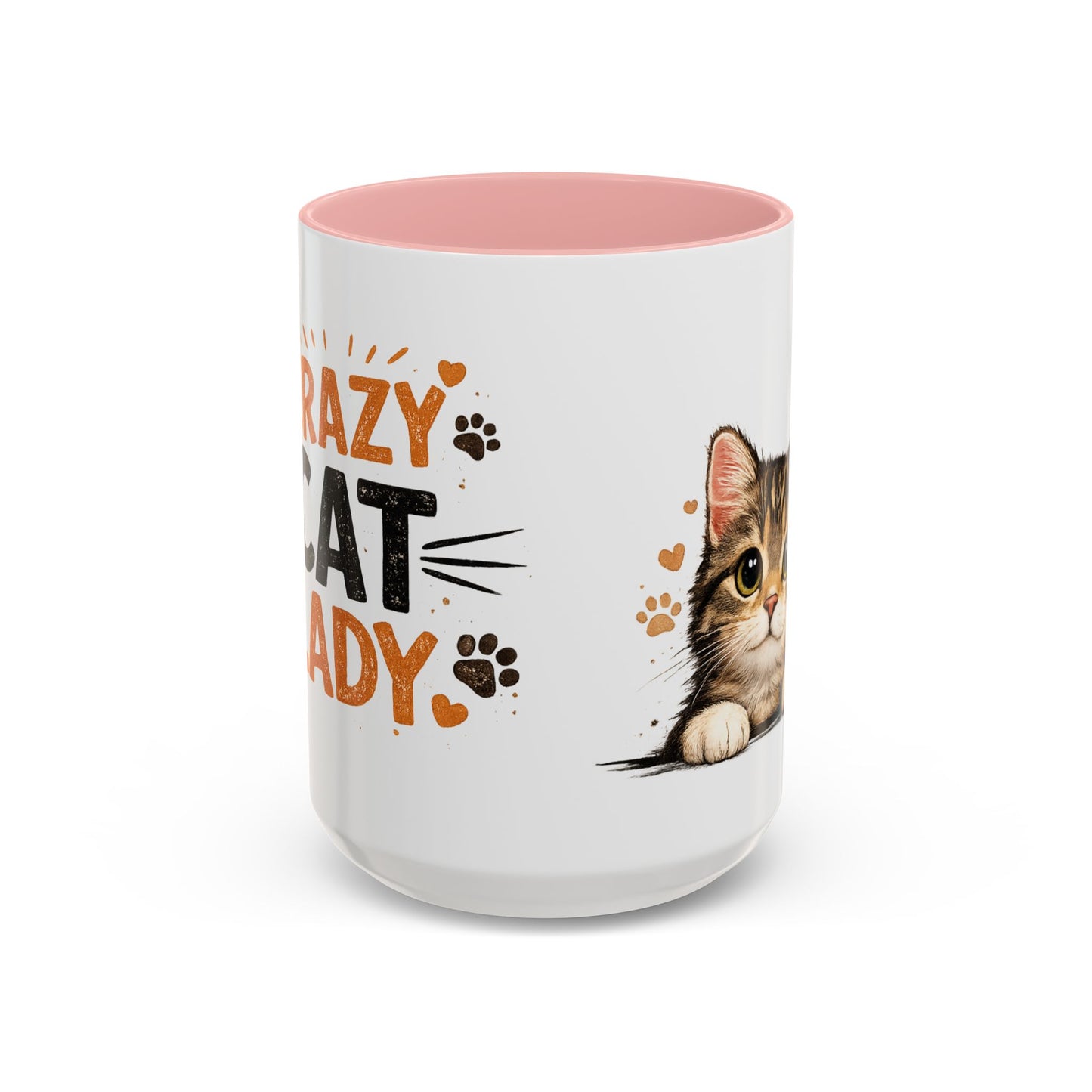 Cat Mug — "Crazy Cat Lady" Cute Kitten Accent Coffee Mug (11/15 oz)