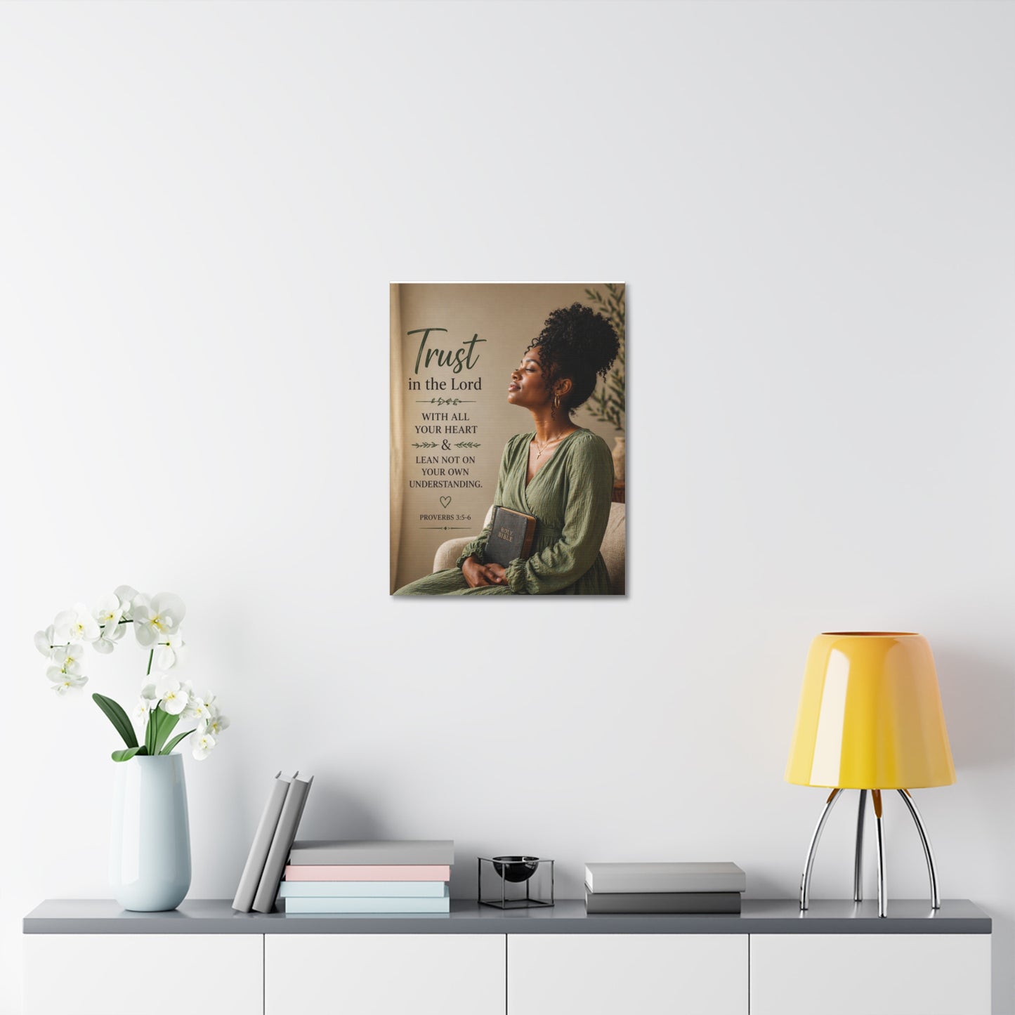 Trust in the Lord Wall Canvas — Proverbs 3:5-6 Inspirational Faith Print